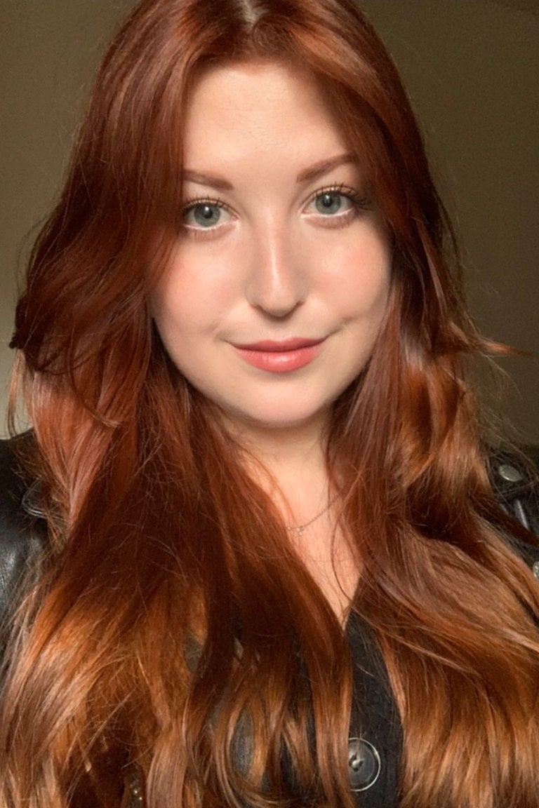 person with long red hair