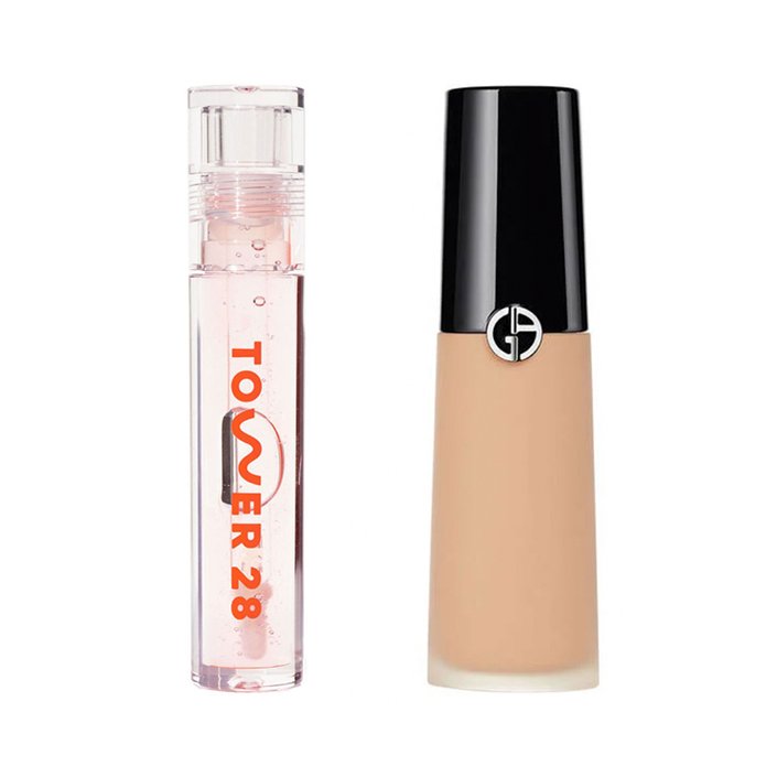 Tower 28 ShineOn Lip Jelly and Giorgio Armani Beauty Luminous Silk Concealer