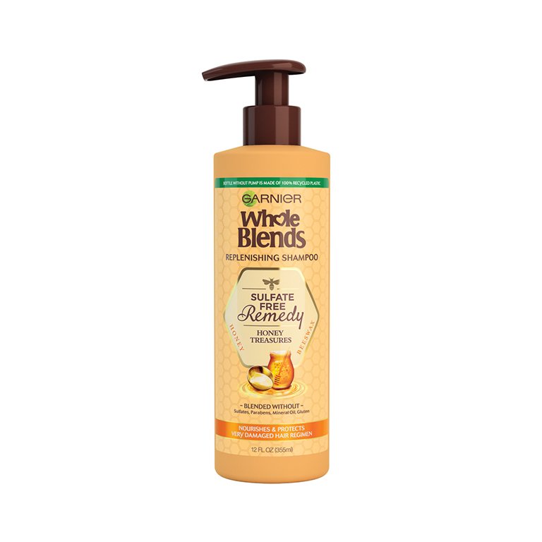 Garnier Whole Blends Sulfate Free Remedy Replenishing Shampoo with Honey