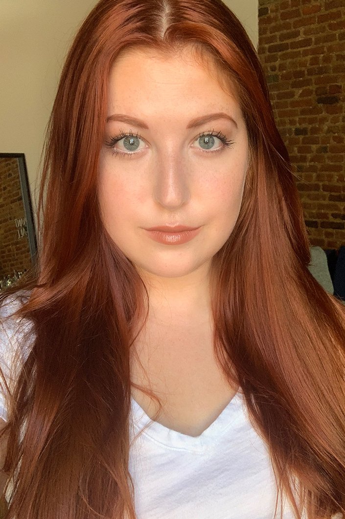 person wearing neutral makeup