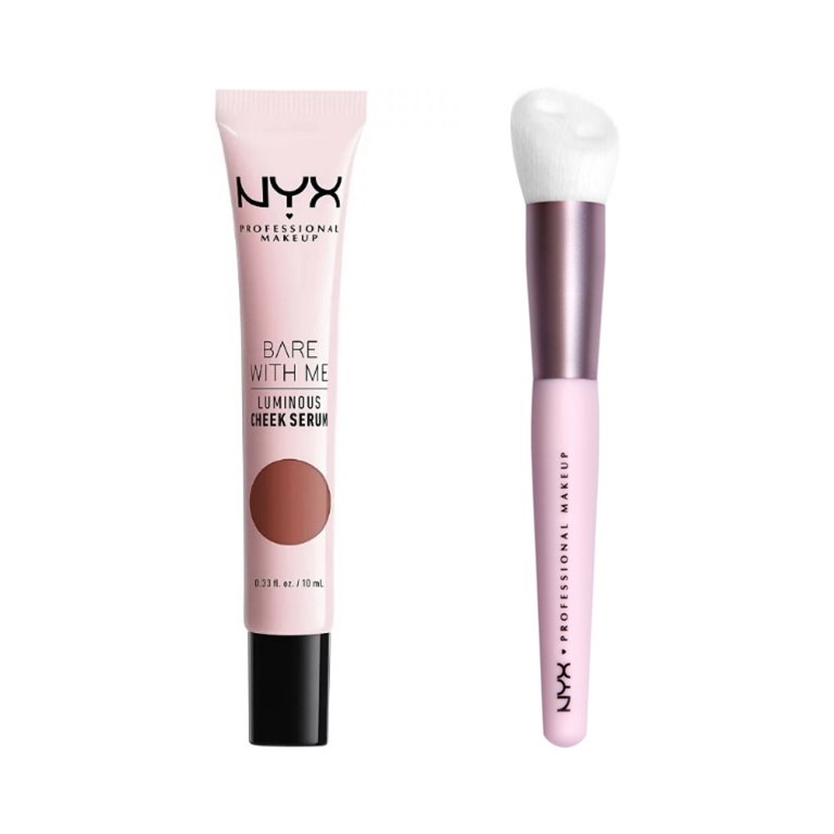 NYX Professional Makeup Bare With Me Luminous Cheek Serum and NYX Professional Makeup Bare With Me Serum Brush