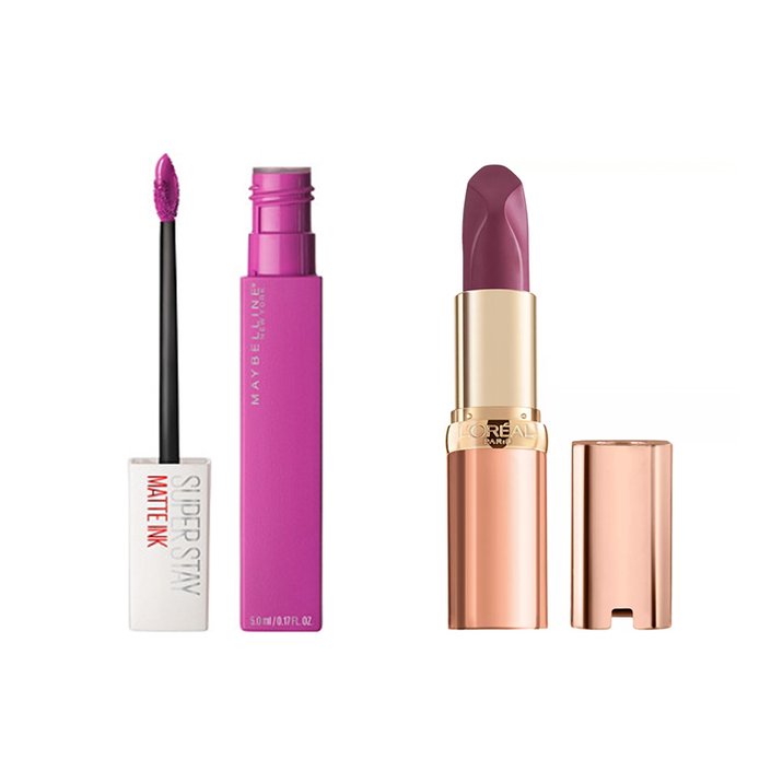 Maybelline Super Stay Matte Ink Liquid Lipstick in Creator and L'Oréal Paris Les Nus By Colour Riche Intense Nude Lipstick in Nu Exuberant
