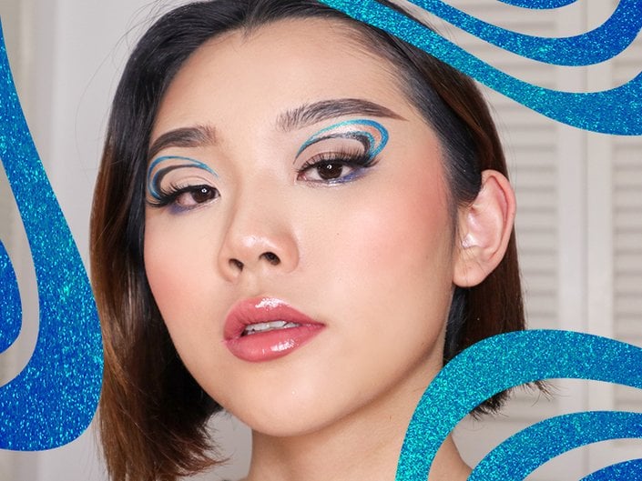 graphic metallic halo eyeliner tutorial