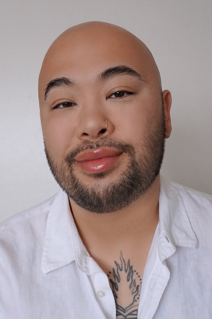 person wearing neutral makeup