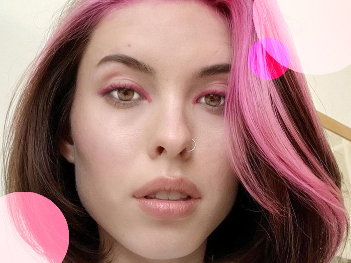 pop of neon hair color trend