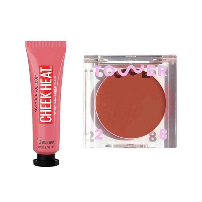 maybelline cheek heat, tower 28 power hour beachplease luminous tint