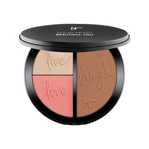IT Cosmetics Your Most Beautiful You Anti-Aging Matte Bronzer, Radiance Luminizer & Brightening Blush Palette