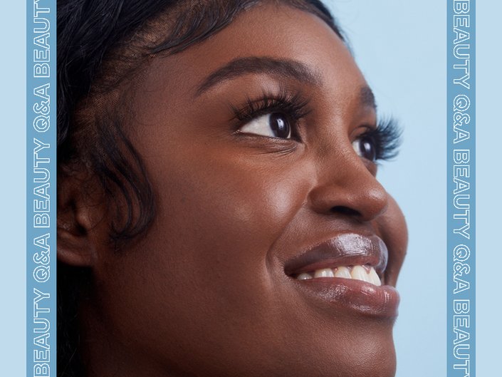person wearing eyelash extensions