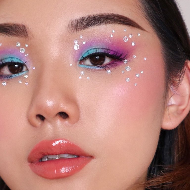 Eye makeup cheap with rhinestones