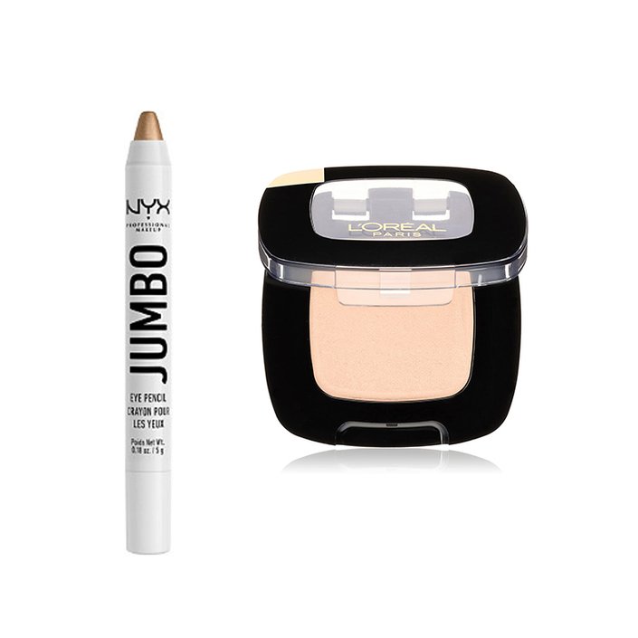 NYX Professional Makeup Jumbo Eye Pencil in Iced Mocha and L’Oréal Paris Colour Riche Monos Eyeshadow in Mix and Matte