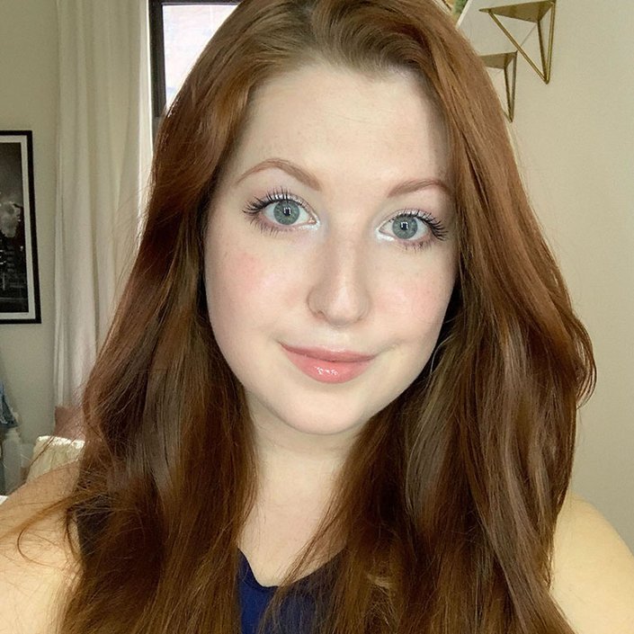 person wearing natural makeup