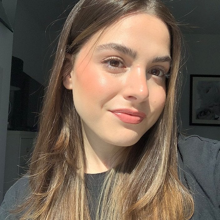 person wearing brown eyeliner
