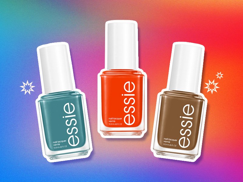 Essie nail polish in Off the Grid, Essie nail polish in Hike It Up, Essie nail polish in Force of Nature, Essie nail polish in Transcend the Trend, Essie nail polish in Bold and Boulder, Essie nail polish in Risk-Takers Only