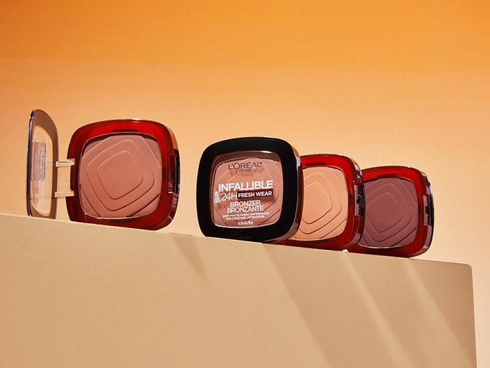 Multiple shades of L'Oréal Paris Infallible Up to 24H Fresh Wear Soft Matte Bronzer