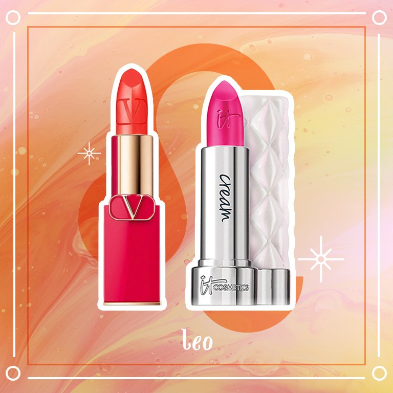 IT Cosmetics Pillow Lips Lipstick in Bright Fuchsia and Valentino Beauty Rosso Valentino Lipstick in Loud Orange