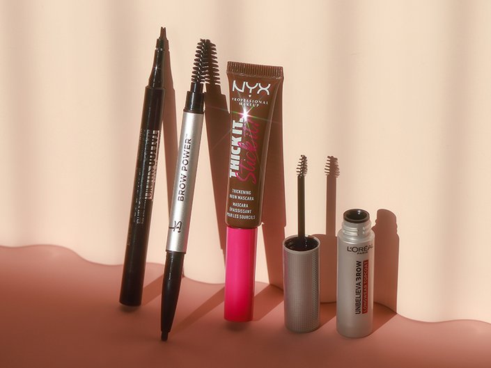 photo of NYX, IT Cosmetics, and L'Oreal eyebrow fillers