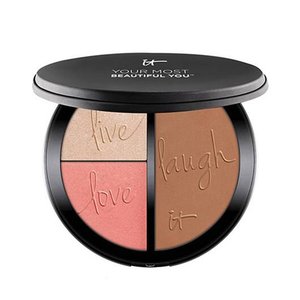 IT Cosmetics Your Most Beautiful You Anti-Aging Matte Bronzer, Radiance Luminizer & Brightening Blush Palette