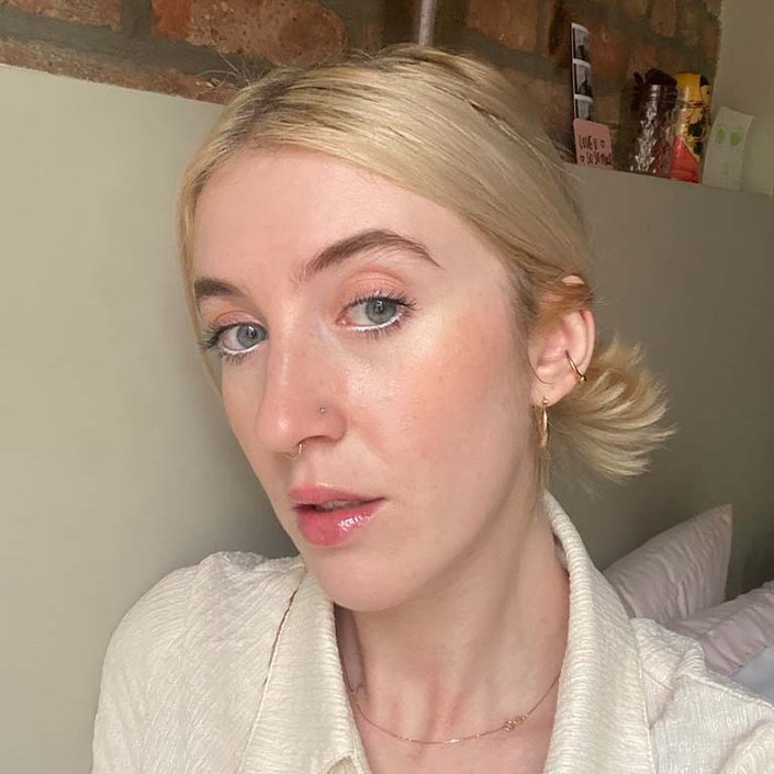 person wearing NYX Professional Makeup Thick It Stick It! Brow Gel in Taupe