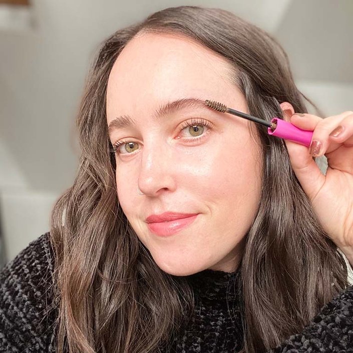 person wearing NYX Professional Makeup Thick It Stick It! Brow Gel in Brunette