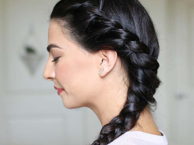 How To French Braid Over Braid - On Your Own Hair Tutorial | Tina -  MakeupWearables L.'s (makeupwearables) Photo | Beautylish