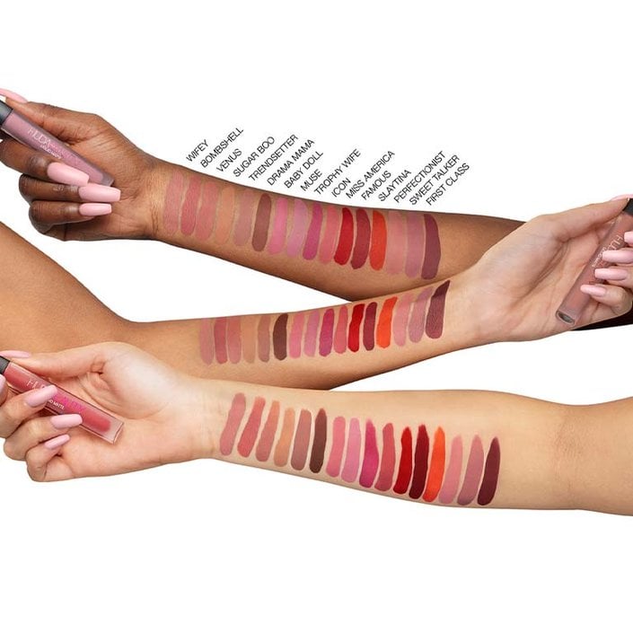 Huda Beauty Liquid Matte Ultra-Comfort Transfer-Proof Lipstick swatches