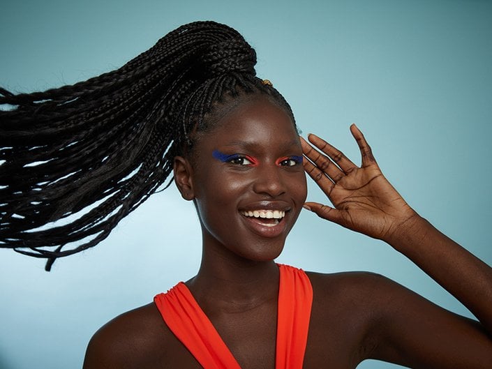 Person with box braids