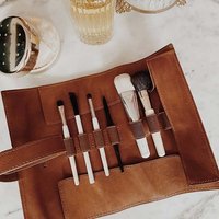 Luxe Leather Makeup Brush Roll