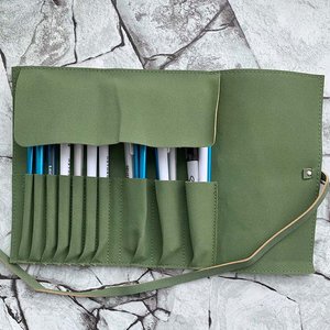 Green Makeup Brush Roll