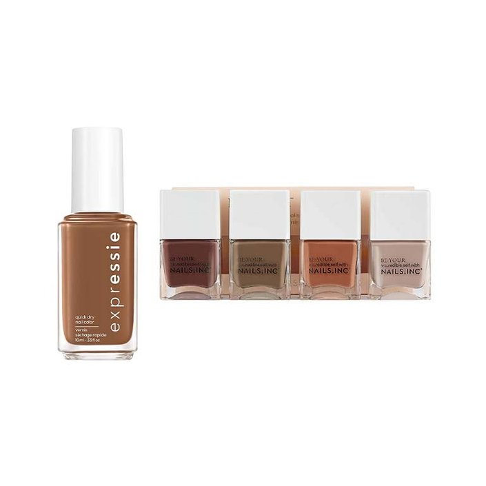 Essie Expressie Cold Brew Crew, Nails Inc Keep It Tonal Nail Collection