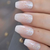 coolnail holo glitter pink nude french ballet 