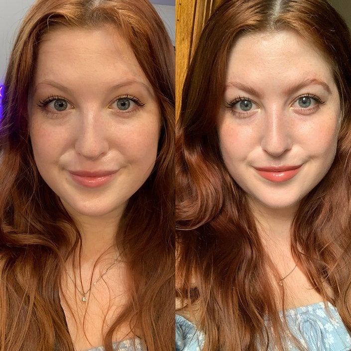 before and after eyebrow tinting