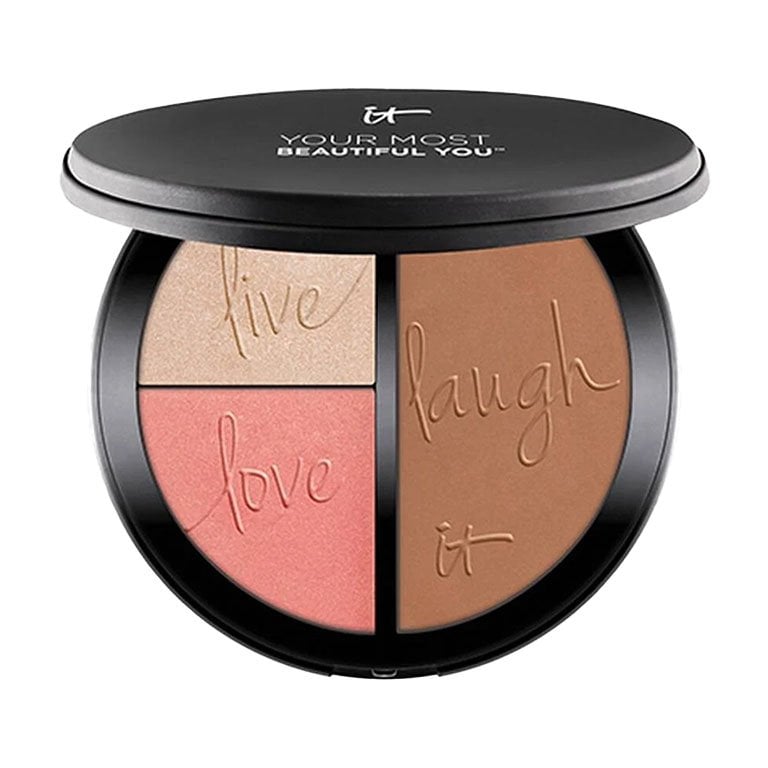 IT Cosmetics Your Most Beautiful You Anti-Aging Matte Bronzer, Radiance Luminizer and Brightening Blush Palette