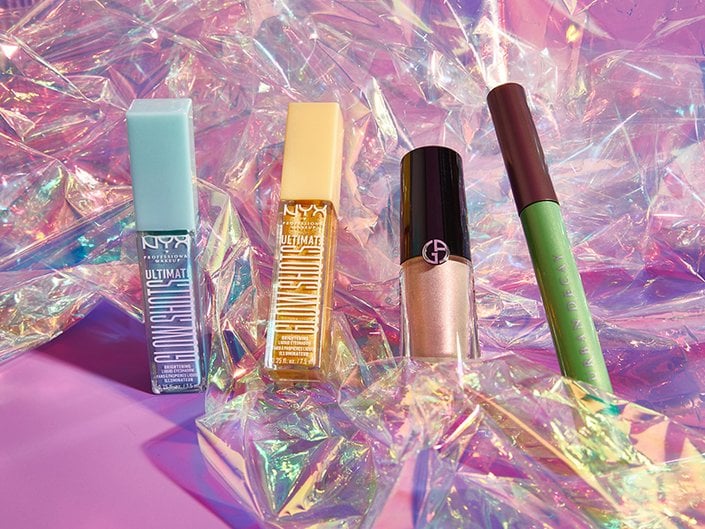 NYX Professional Makeup Ultimate Glow Shots, Giorgio Armani Eye Tint Liquid Eyeshadow, Urban Decay 24/7 Shadow Stick