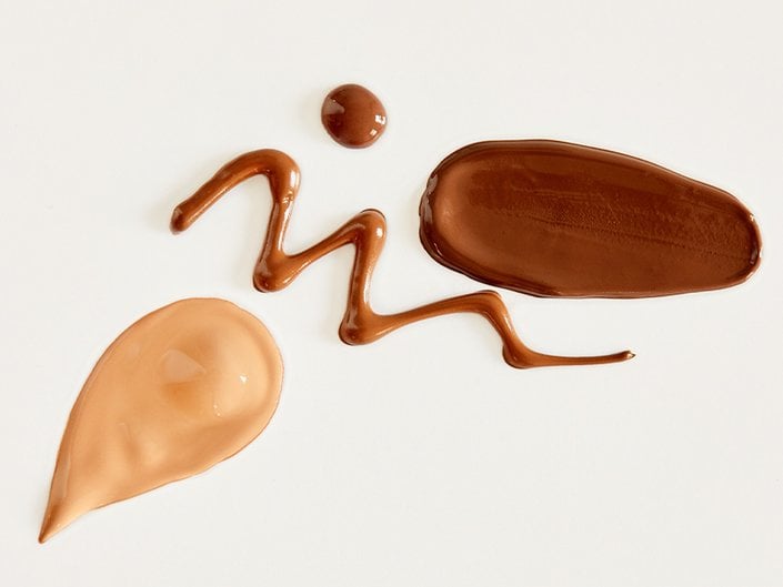 Foundation swatches on white background