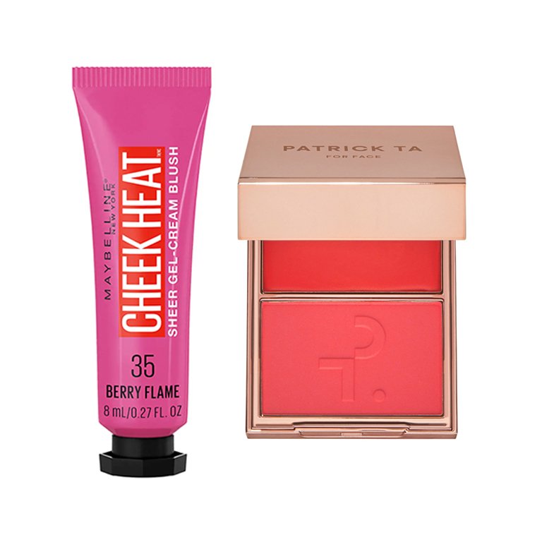 Maybelline New York Cheek Heat Gel-Cream Blush in Berry Flame and Patrick Ta Major Beauty Headlines Double Take Creme & Powder Blush in She’s Vibrant