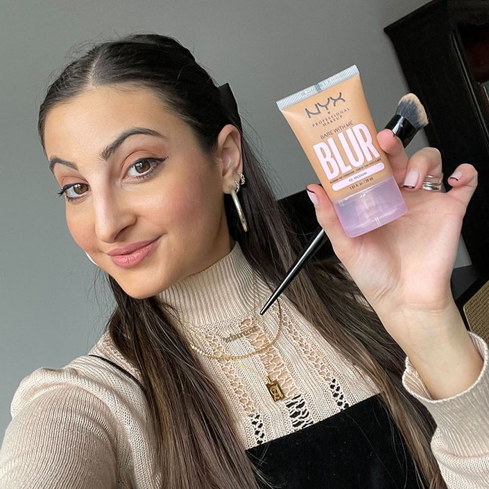 alanna wearing the nyx professional makeup blur tint