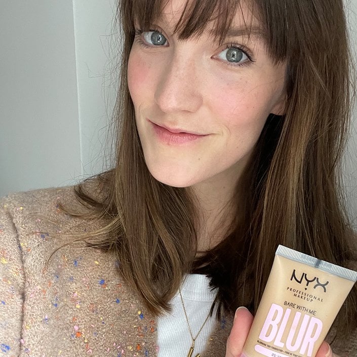 victoria wearing the NYX Professional Makeup Bare With Me Blur Tint Foundation