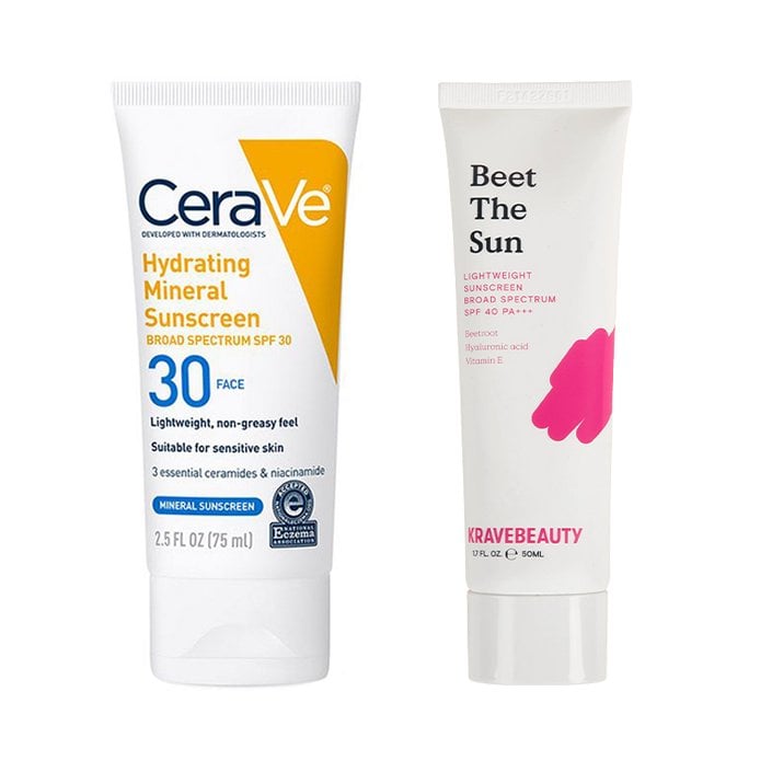 cerave sunscreen and krave beet the sun