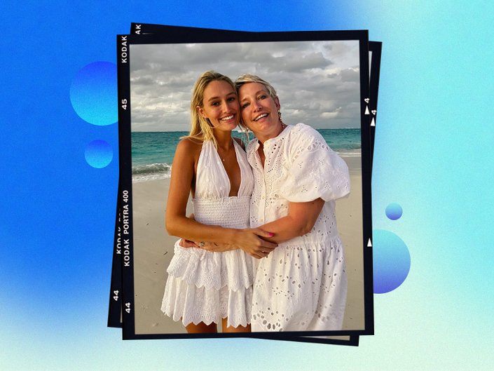 person hugging their mom and smiling