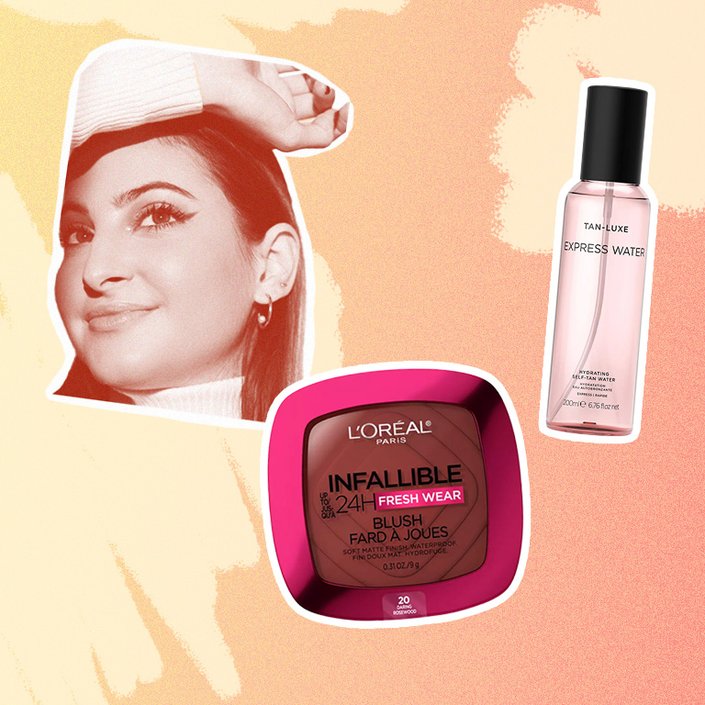 L’Oréal Paris Infallible 24H Fresh Wear Soft Matte Blush in Daring Rosewood, TAN LUXE The Express Hydrating Self-Tan Water
