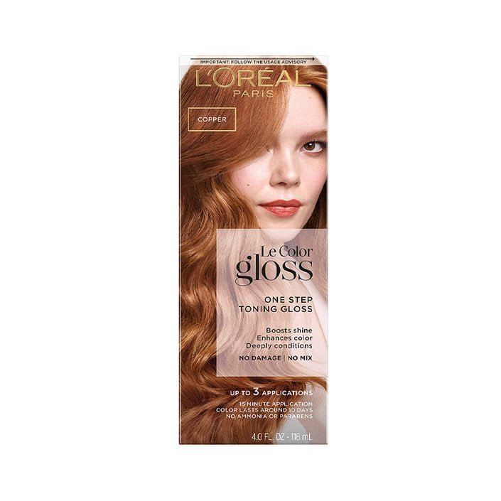 L'Oréal Paris Le Color Gloss Одноэтапное тонирование блеска для волос в медный цвет.