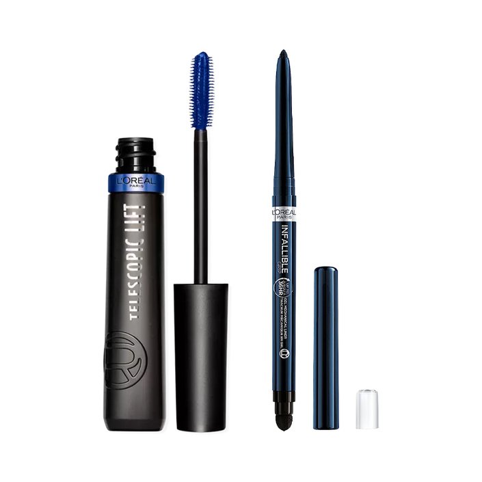 L’Oréal Paris Telescopic Lift Washable Mascara in Stellar Blue and L’Oréal Paris Infallible Grip Mechanical Gel Eyeliner in Blue Jersey