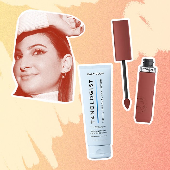 L’Oréal Paris Le Matte Resistance Liquid Lipstick in Lazy Sunday, Tanologist Firming Daily Glow Medium-Dark