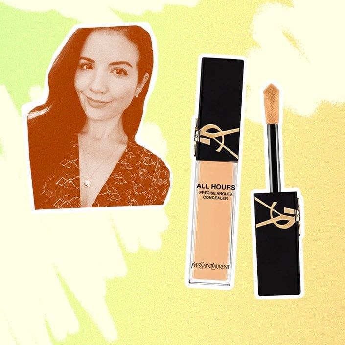 a photo of dawn collaged with the YSL Beauty All Hours Creaseless Precise Angles Concealer