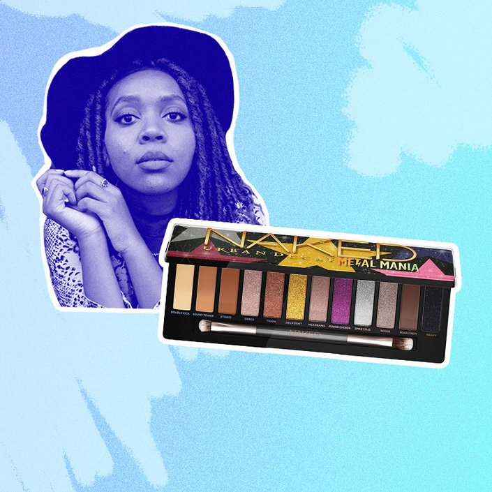 photo of kat collaged with the Urban Decay Naked Metal Mania Metallic Eyeshadow Palette