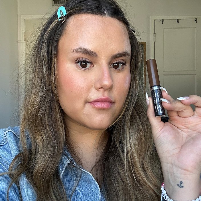 reece holding the L’Oréal Paris Infallible Volumizing 24H Wear Brow Mascara in Brunette