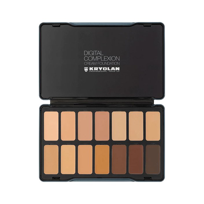 Kryolan Professional Makeup 14 Color Digital Complexion Cream Foundation Palette