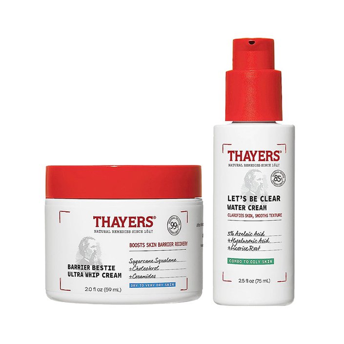 Thayers Barrier Bestie Ultra Whip Face Cream and Thayers Let’s Be Clear Water Face Cream