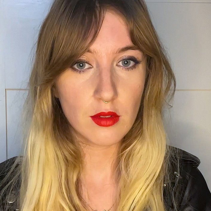editor wearing the Urban Decay Naked Metal Mania Metallic Eyeshadow Palette