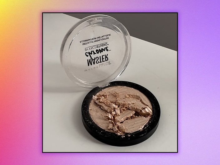 broken makeup powder compact